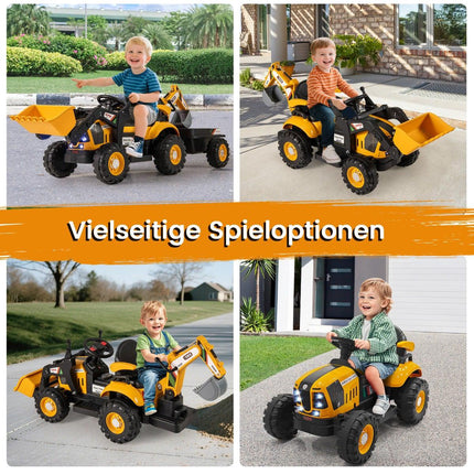 Electric Ride-On Tractor with Trailer & Remote Control, 12V