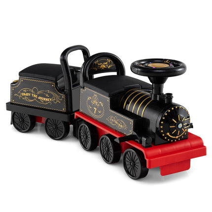 Electric Ride-On Train with Detachable Wagon, 6V, Black