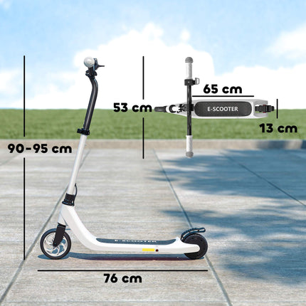Electric Scooter for Kids, 6 km Range, Black & White
