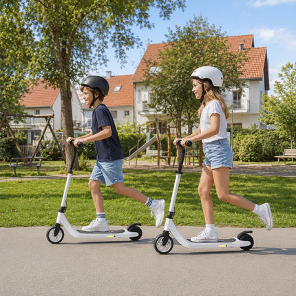 Electric Scooter for Kids, 6 km Range, Black & White