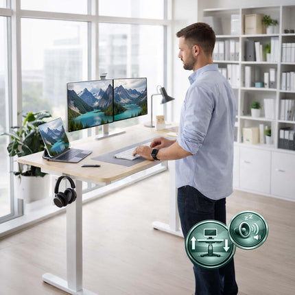 Electric Sit-Stand Desk – Wood-Effect Top, Memory Presets