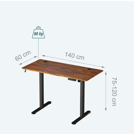 Electric Sit-Stand Desk, Wood-Effect Top, Memory Presets