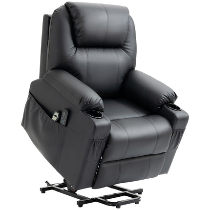 Electric reclining massage chair with stand-up assist