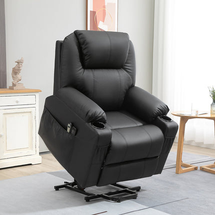 Electric reclining massage chair with stand-up assist