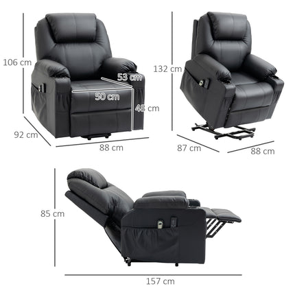 Electric reclining massage chair with stand-up assist