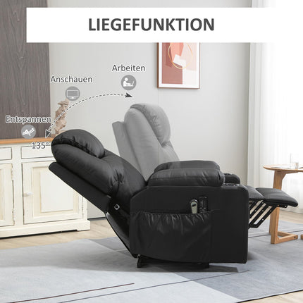 Electric reclining massage chair with stand-up assist
