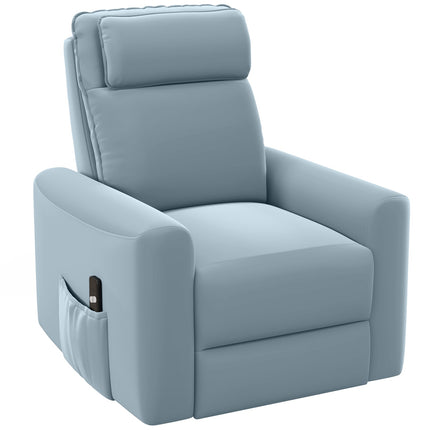 Electric recliner with standing aid, velvet, padded