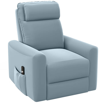 Electric recliner with standing aid, velvet, padded
