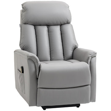 Electric recliner with standing aid, microfibre grey