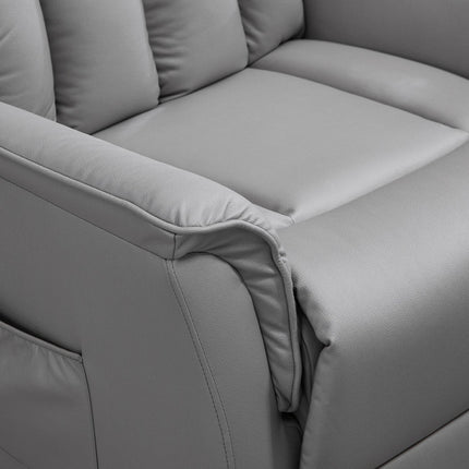 Electric recliner with standing aid, microfibre grey