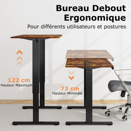 Electric Standing Desk 120x60 cm, 73–122 cm Height Adjustable