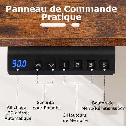 Electric Standing Desk 120x60 cm, 73–122 cm Height Adjustable