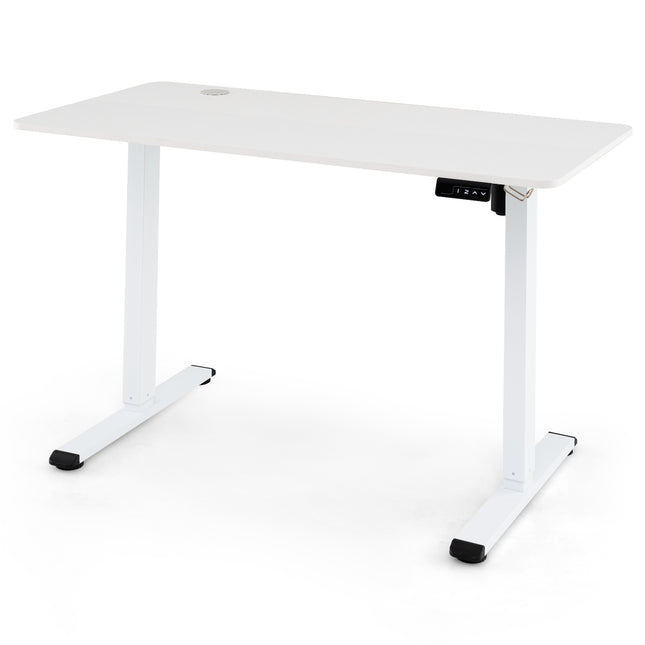 Electric Standing Desk 120x60 cm, White, Headphone Hook