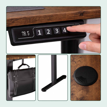 Electric Standing Desk – Wood-Effect Top, Memory