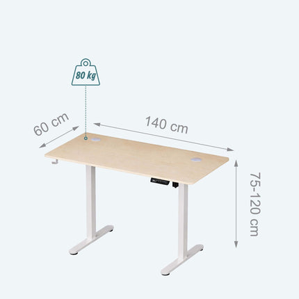 Electric Standing Desk – Wood-Effect Top, Memory Presets