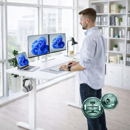 Electric Standing Desk – Wood-Effect Top, Memory Presets