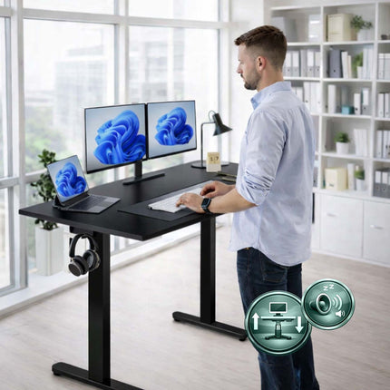Electric Standing Desk – Wood-Effect Top, Memory Presets