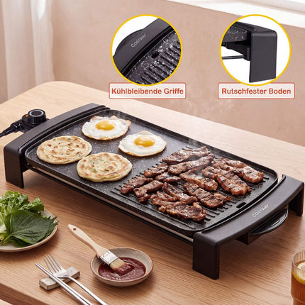Electric Tabletop Grill, 2150W, Dual Zone, Non-Stick, 44x24 cm