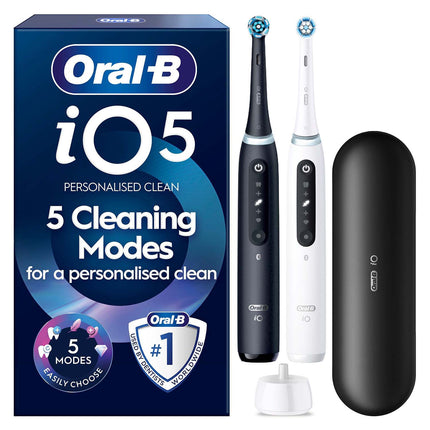 Electric Toothbrush Duo, 5 Modes – Black/White