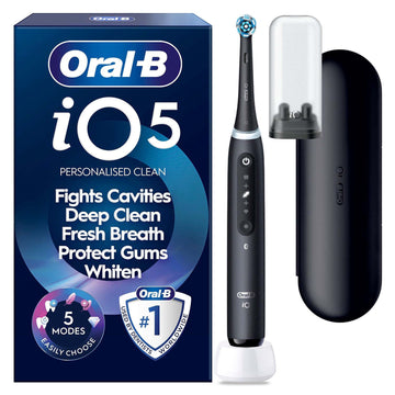 Electric Toothbrush with Travel Case, 5 Modes, Black