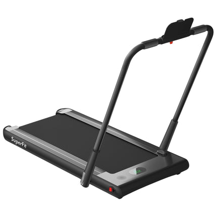 Electric Treadmill 1-12km/h LED Display Foldable Exercise Bike Fitness Equipment 120kg Black