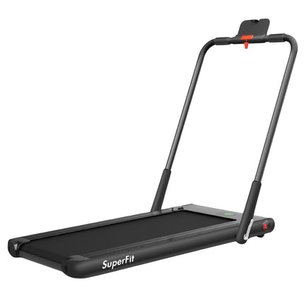 Electric Treadmill 1-12km/h LED Display Foldable Exercise Bike Fitness Equipment 120kg Black