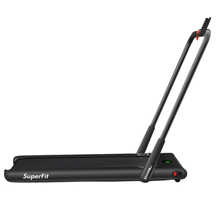Electric Treadmill 1-12km/h LED Display Foldable Exercise Bike Fitness Equipment 120kg Black