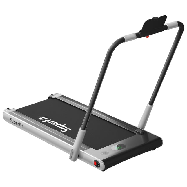 Elektrische loopband 1-12 km/u LED-display Opvouwbare hometrainer Fitnessapparaat 120 kg Zilver