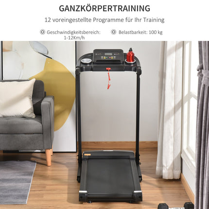 Folding electric treadmill, LED screen, 12 programs