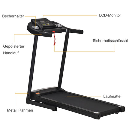 Folding electric treadmill, LED screen, 12 programs