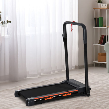Folding Electric Treadmill - LCD Screen, Steel, Black