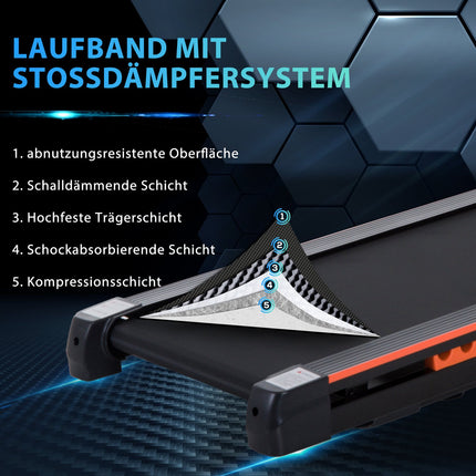 Folding Electric Treadmill - LCD Screen, Steel, Black