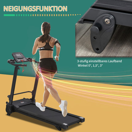 Foldable electric treadmill with LCD & MP3, 1-14 Km/H