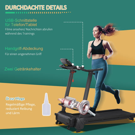 Foldable electric treadmill with LCD & MP3, 1-14 Km/H