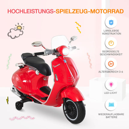 Electric motorcycle for children with MP3 & lights, red