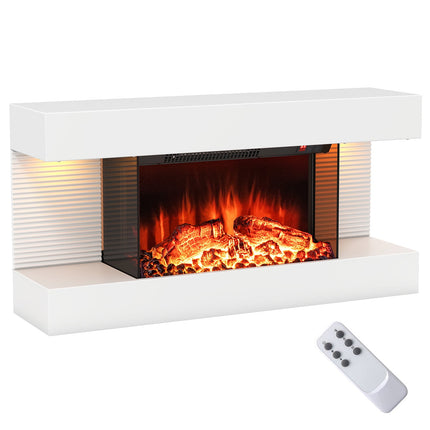 Electric Wall Fireplace with Heater & LED Lights