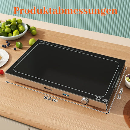 Electric Warming Tray, Adjustable Temp, 50x29 cm Glass