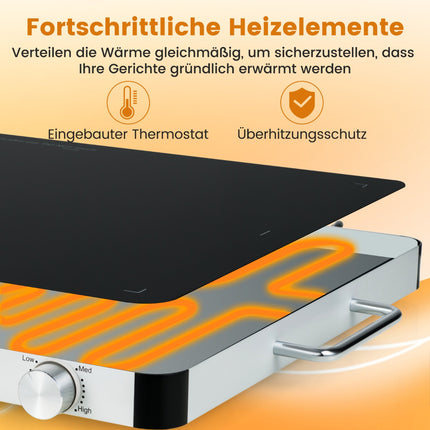 Electric Warming Tray with Adjustable Temperature, 53x40 cm