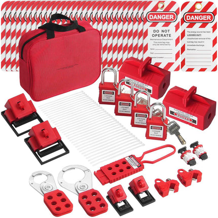 Electrical Lockout Tagout Kit, 47-Piece with Bag