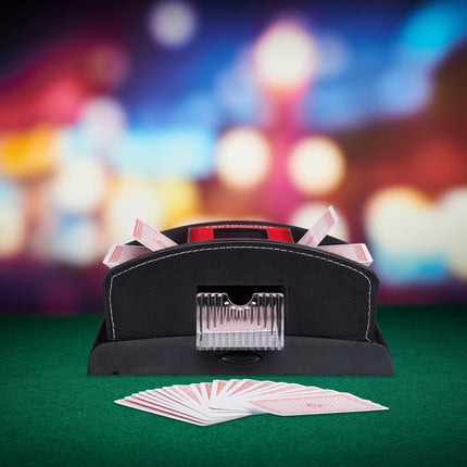 Electric card shuffler for 2 decks
