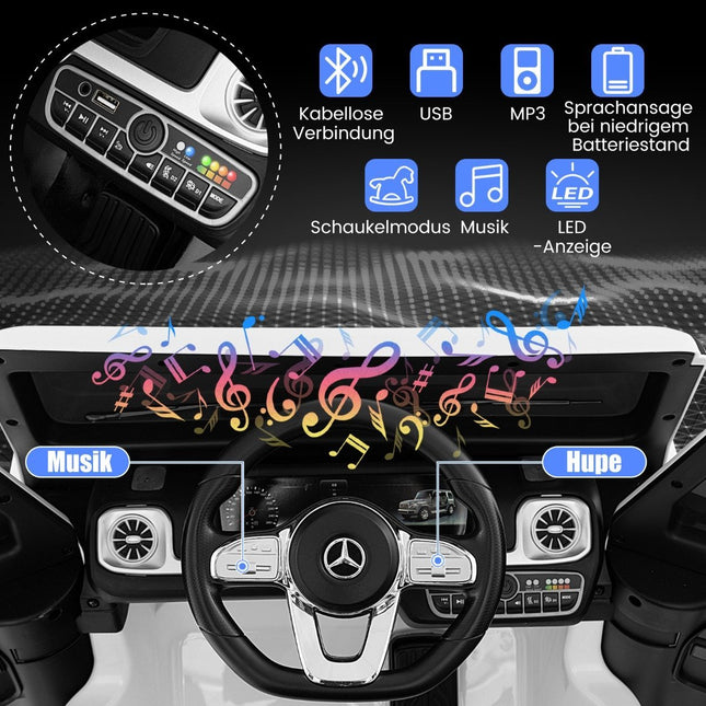Electric car for children Mercedes Benz G500 children's car electric with remote control white