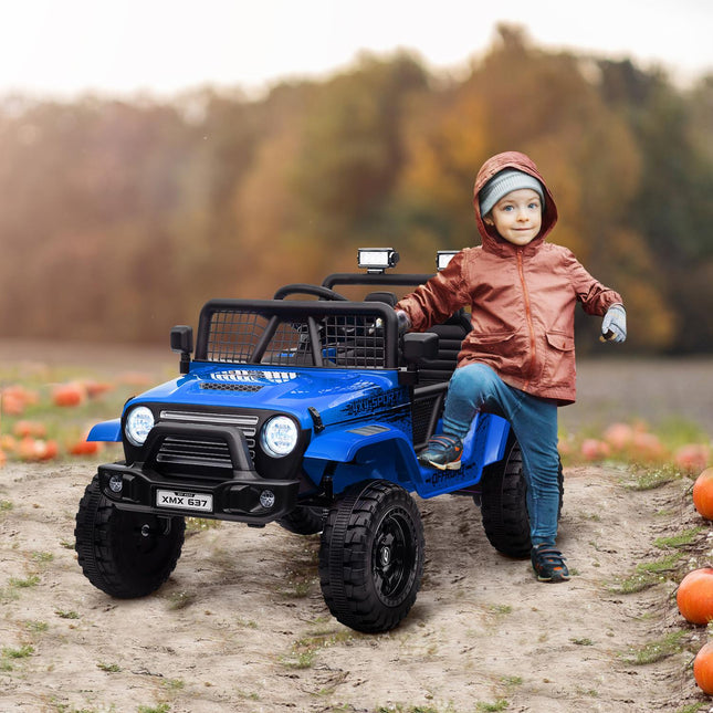 Electric car for children, 12V terrain with music, blue