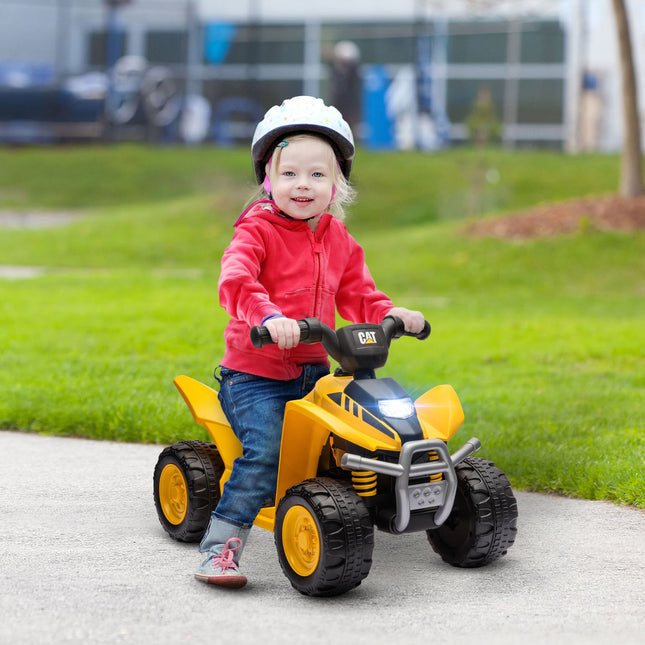 Electric quad bike for children, 6V with horn & headlights, yellow
