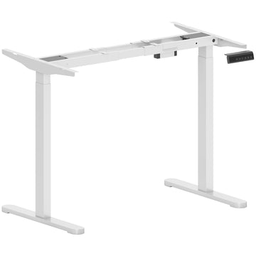 Height-Adjustable Electric Desk Frame, Steel, White