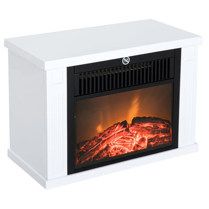 Electric fireplace with Flame Effect, 1200W, White