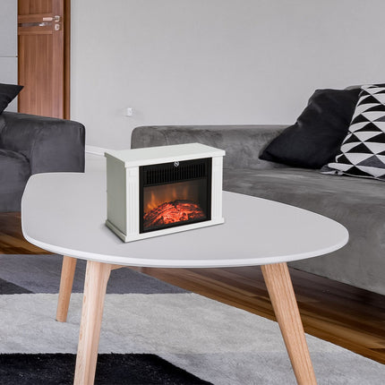 Electric fireplace with Flame Effect, 1200W, White