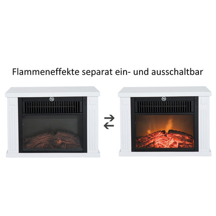 Electric fireplace with Flame Effect, 1200W, White