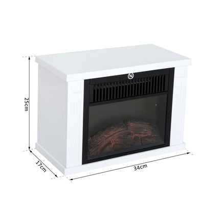 Electric fireplace with Flame Effect, 1200W, White