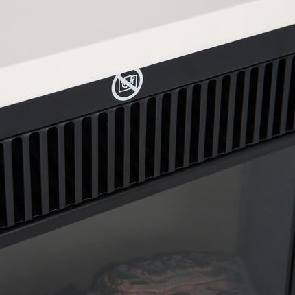 Electric fireplace with Flame Effect, 1200W, White