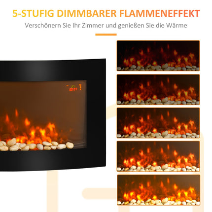 Modern wall electric fireplace - 89.2 x 13.5 x 48cm